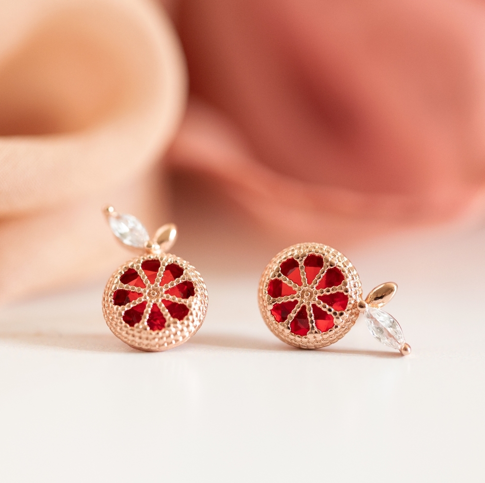 Sparkling Grapefruit Studs - Only 1 left! - Picture 2 of 10
